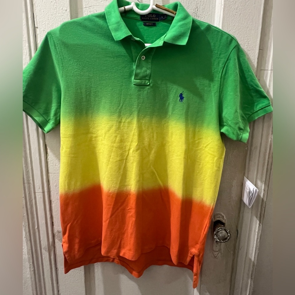 Polo Ralph Lauren  Ombre polo shirt mens Sz large custom fit